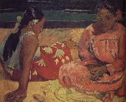 Paul Gauguin The two women on the beach oil painting